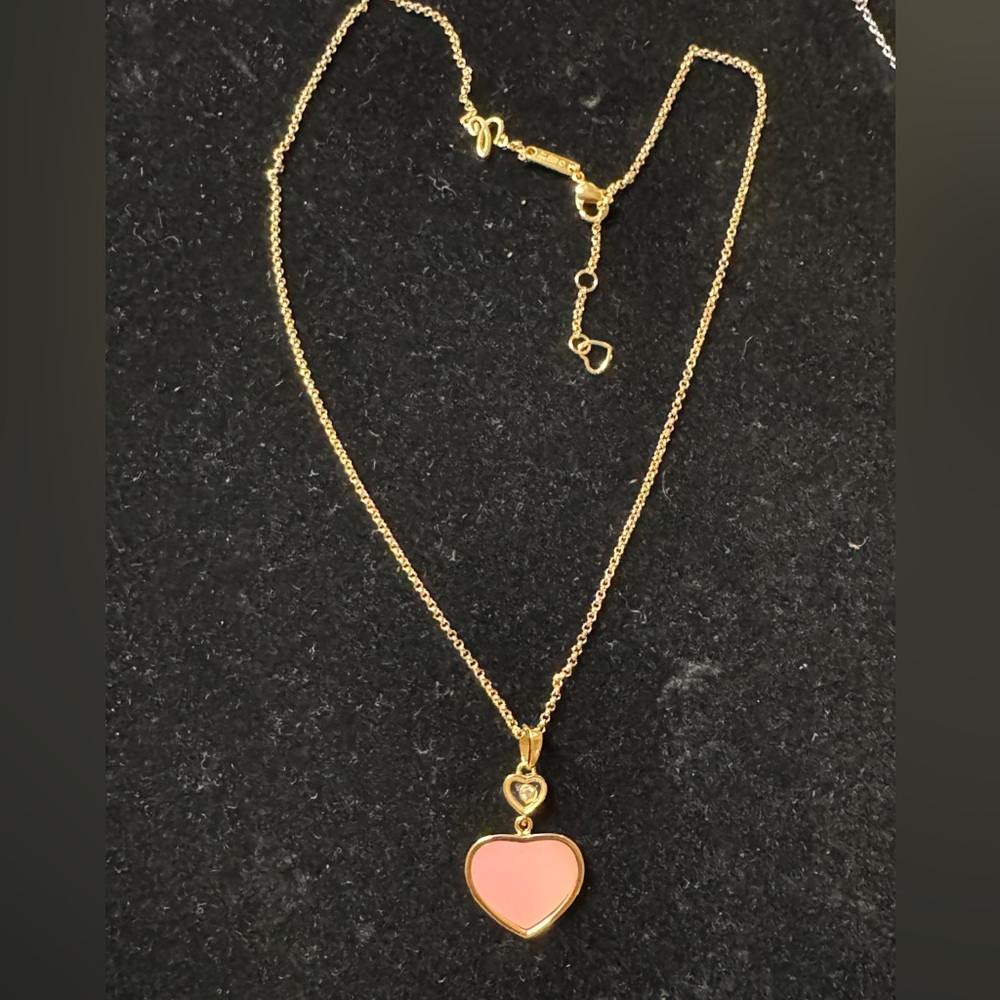 Pink Heart Pendant Necklace